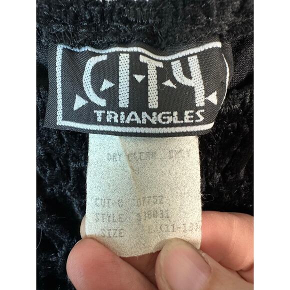 Vintage velvet dress city triangle romantic vamp whimsyGoth loose marked top - Picture 3 of 8